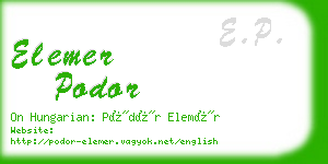 elemer podor business card