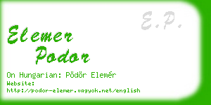 elemer podor business card